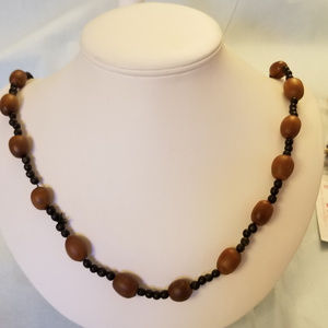 NWT Handmade Acorn & Seed Necklace 28"